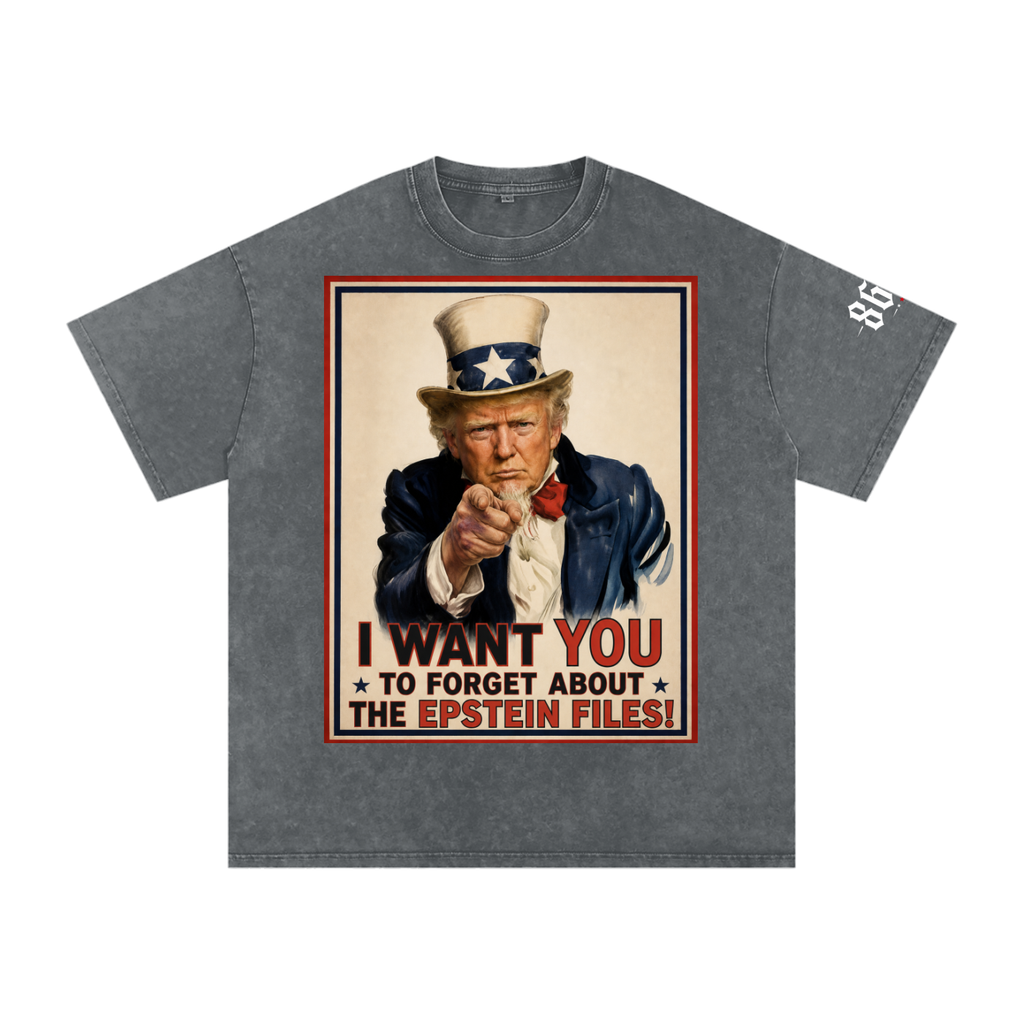 “Uncle Shame” Snow Washed Oversized Cotton T-Shirt