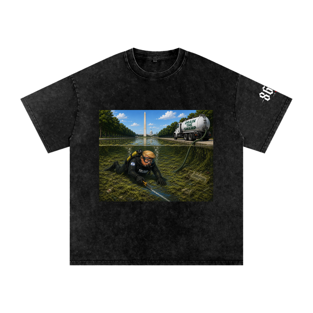 “Vandal” Snow Washed Oversized Cotton T-Shirt