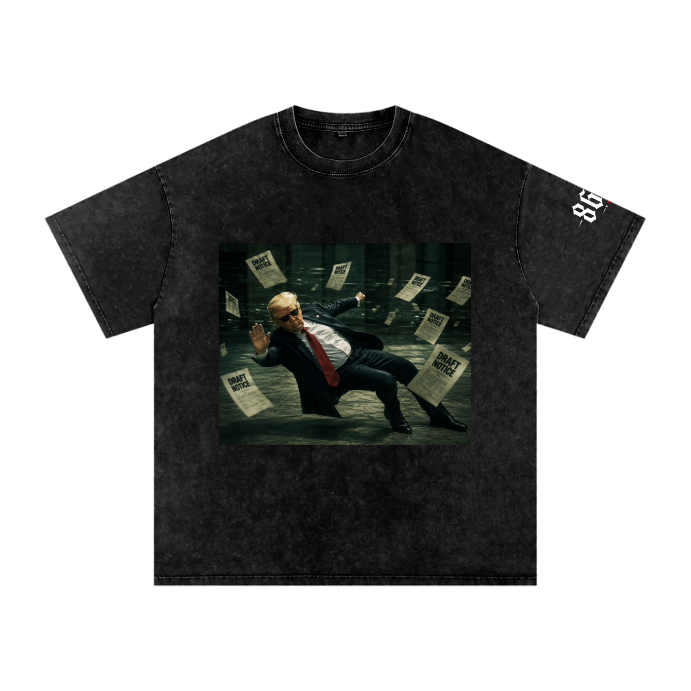 “Draft Dodger” Snow Washed Oversized Cotton T-Shirt
