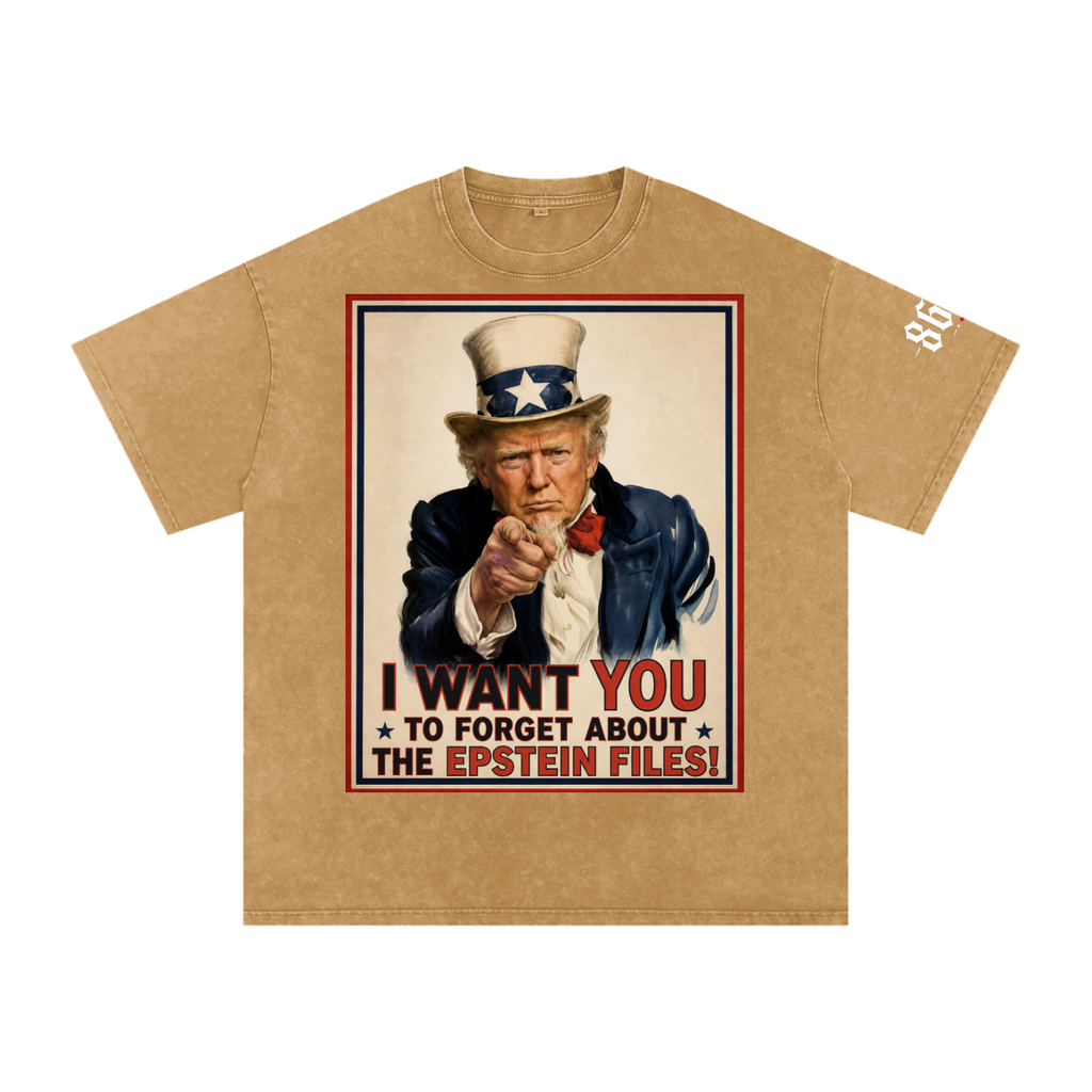 “Uncle Shame” Snow Washed Oversized Cotton T-Shirt