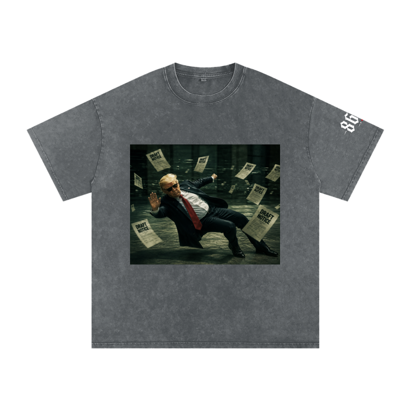 “Draft Dodger” Snow Washed Oversized Cotton T-Shirt