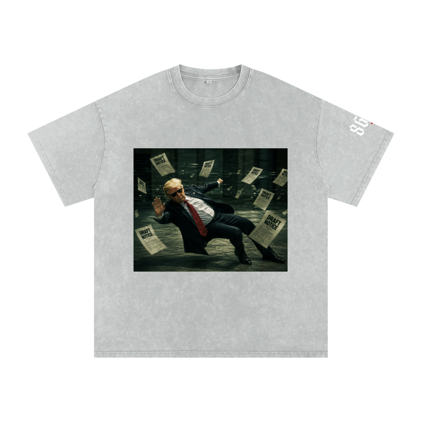 “Draft Dodger” Snow Washed Oversized Cotton T-Shirt