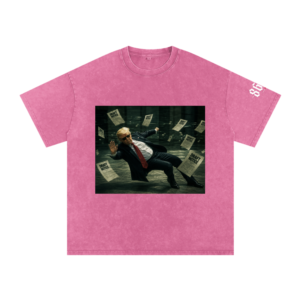 “Draft Dodger” Snow Washed Oversized Cotton T-Shirt