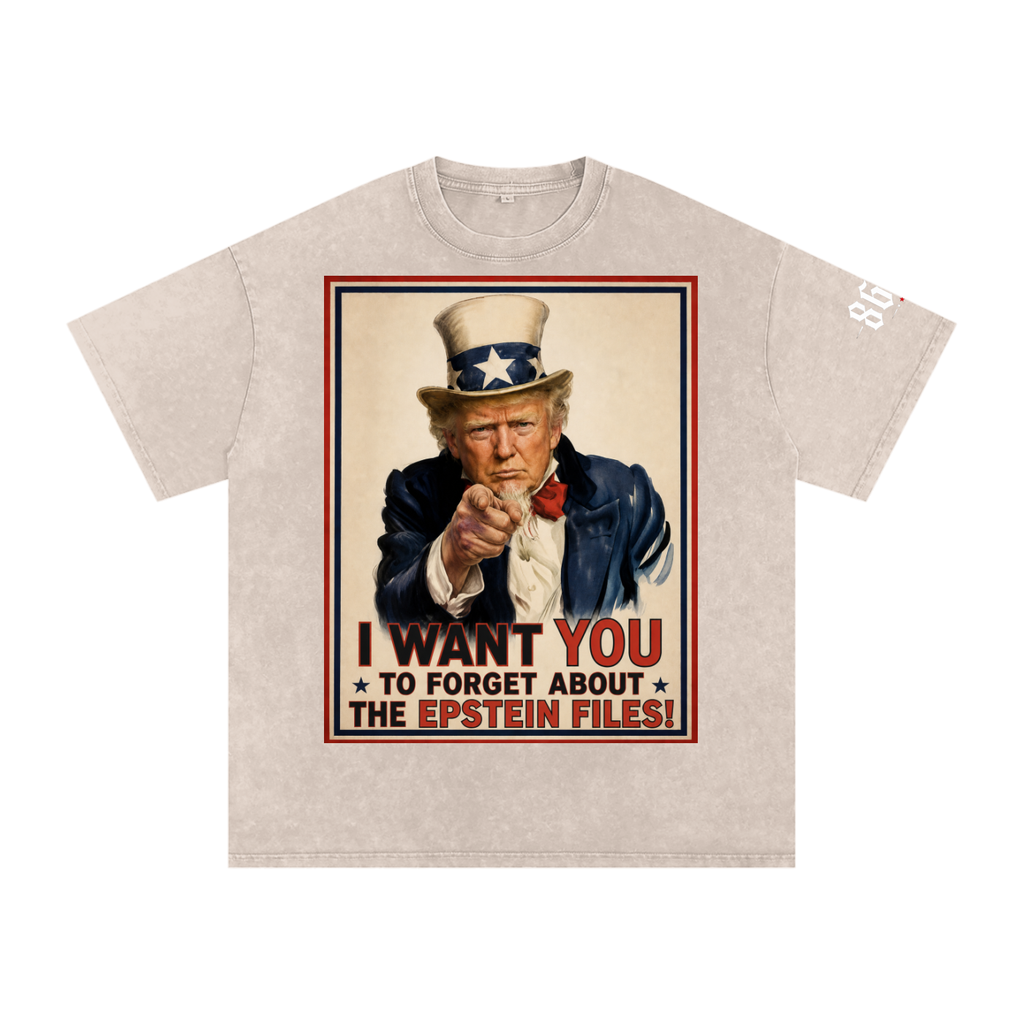 “Uncle Shame” Snow Washed Oversized Cotton T-Shirt