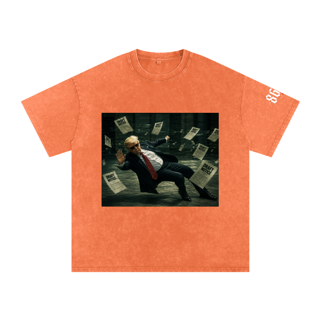 “Draft Dodger” Snow Washed Oversized Cotton T-Shirt