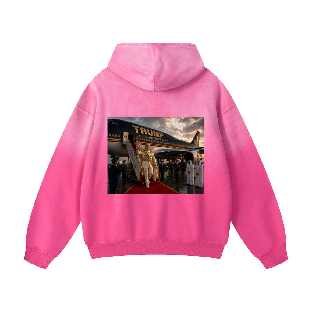 “Qatair Force One” Heavyweight Sunfade Oversized Hoodie