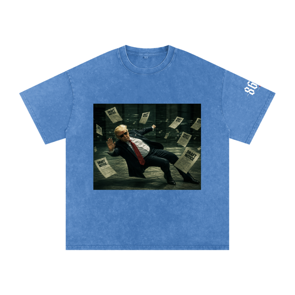 “Draft Dodger” Snow Washed Oversized Cotton T-Shirt