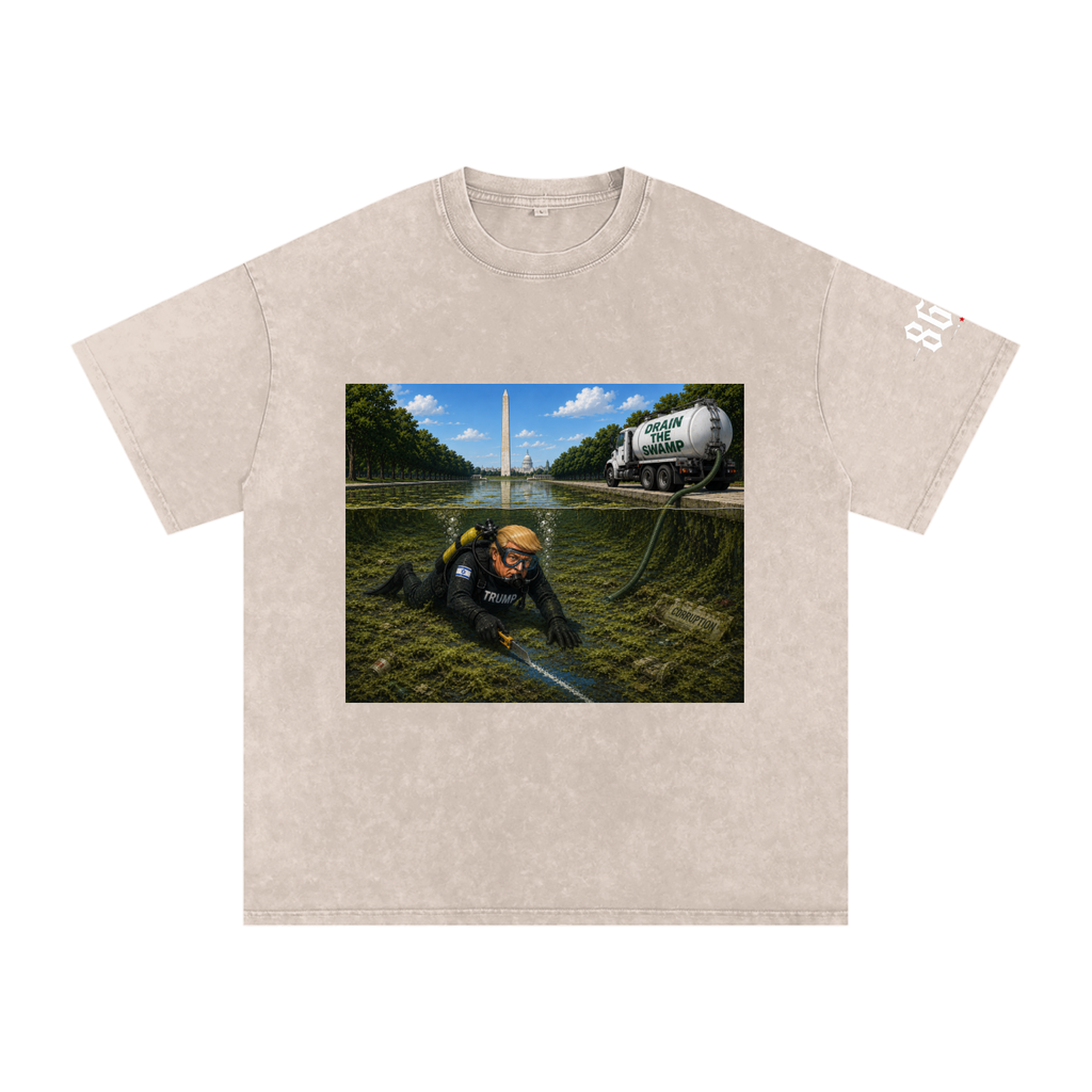 “Vandal” Snow Washed Oversized Cotton T-Shirt