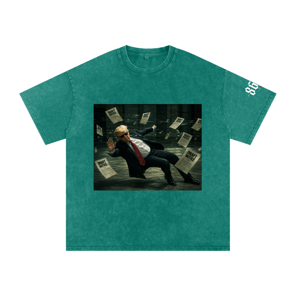 “Draft Dodger” Snow Washed Oversized Cotton T-Shirt
