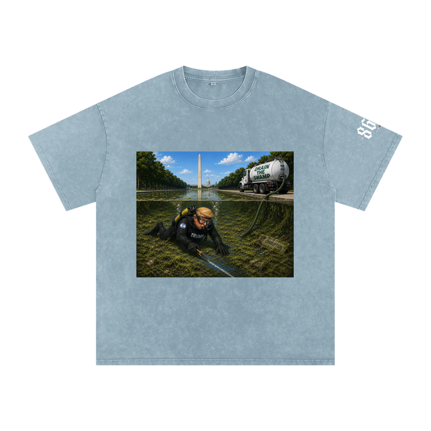 “Vandal” Snow Washed Oversized Cotton T-Shirt