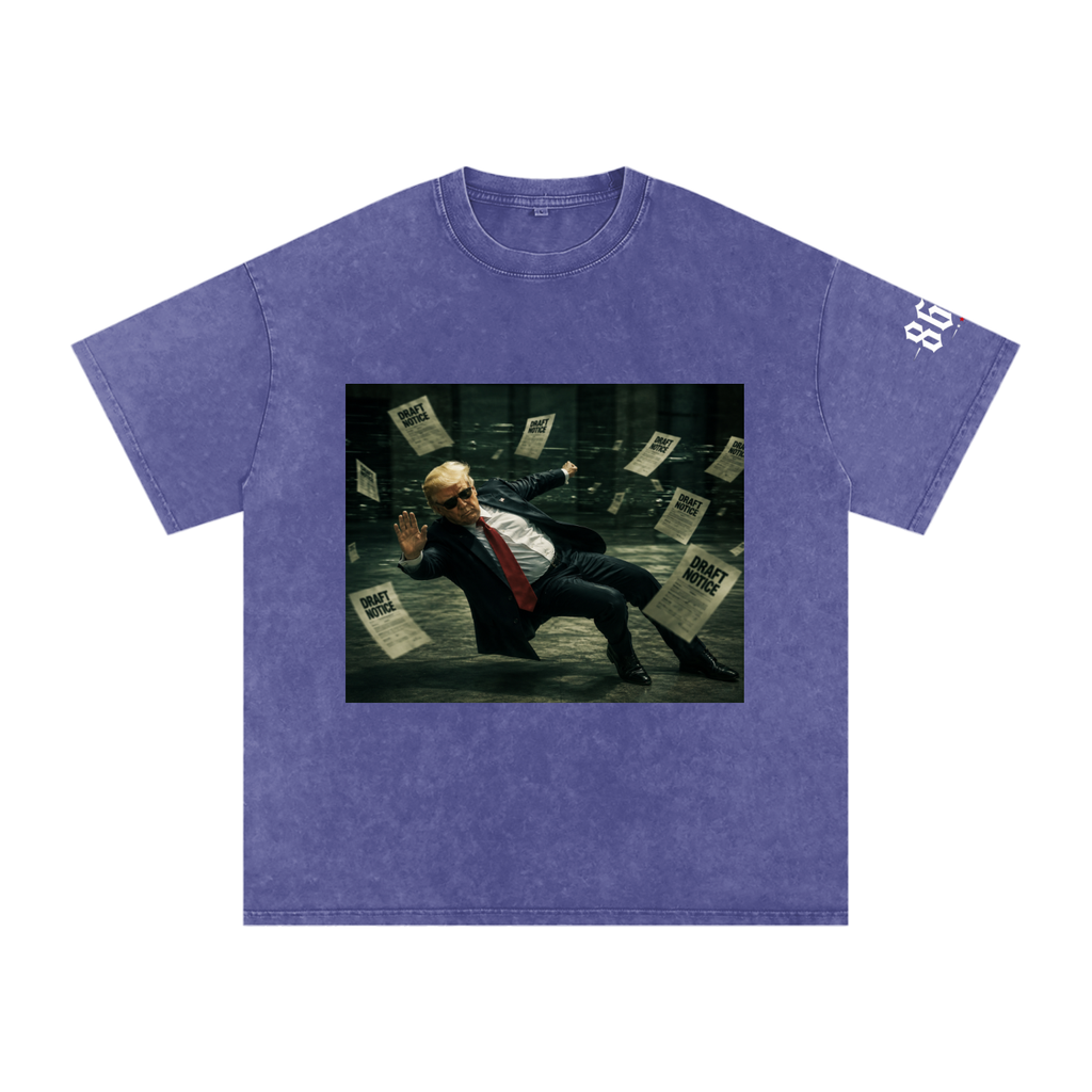 “Draft Dodger” Snow Washed Oversized Cotton T-Shirt