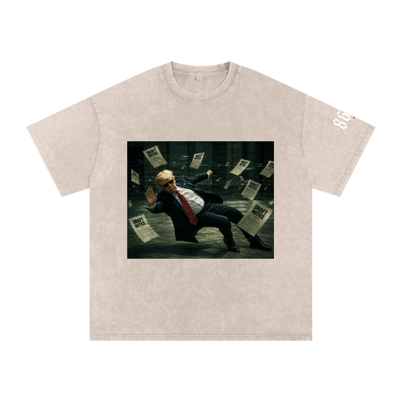 “Draft Dodger” Snow Washed Oversized Cotton T-Shirt