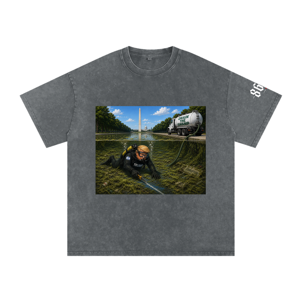 “Vandal” Snow Washed Oversized Cotton T-Shirt