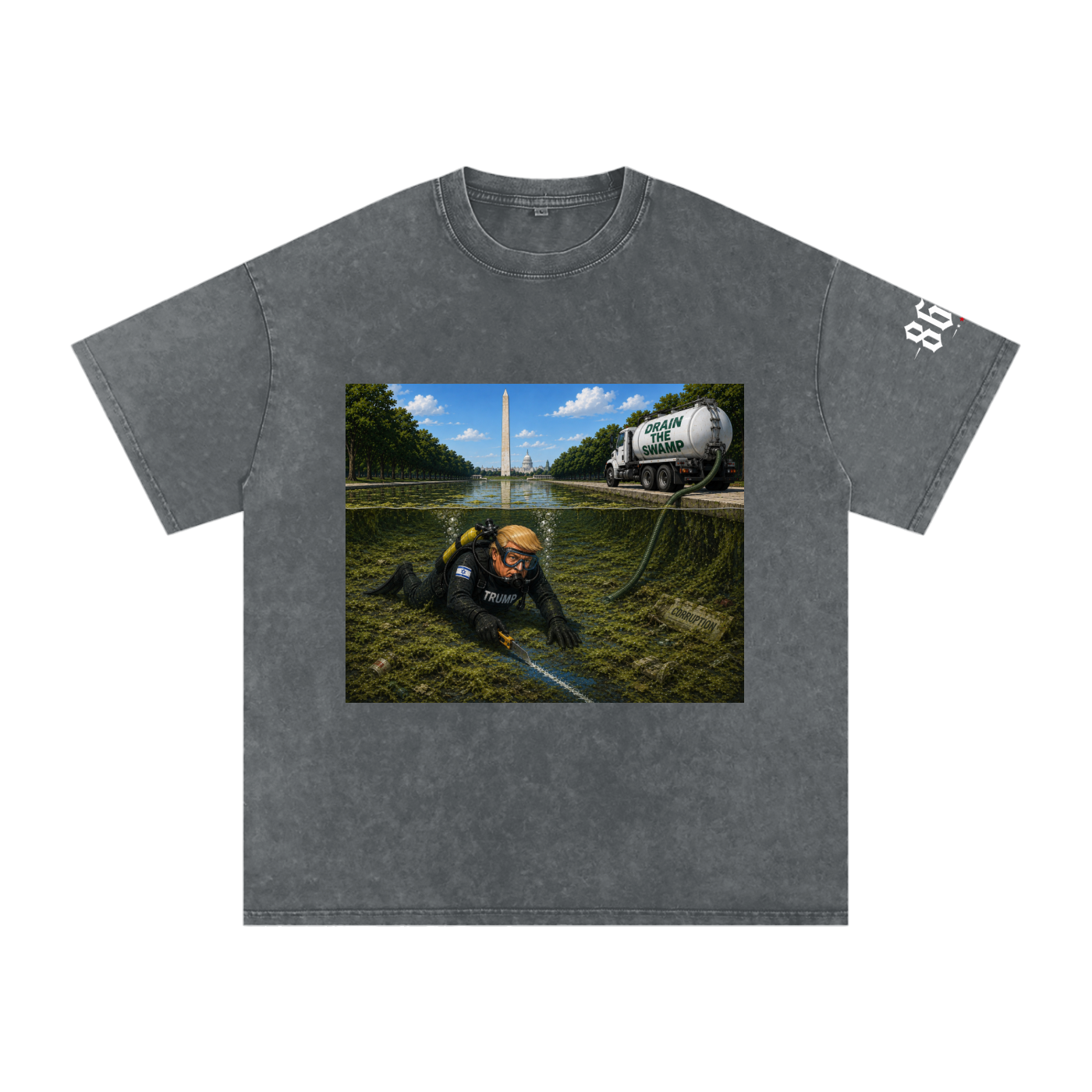 “Vandal” Snow Washed Oversized Cotton T-Shirt