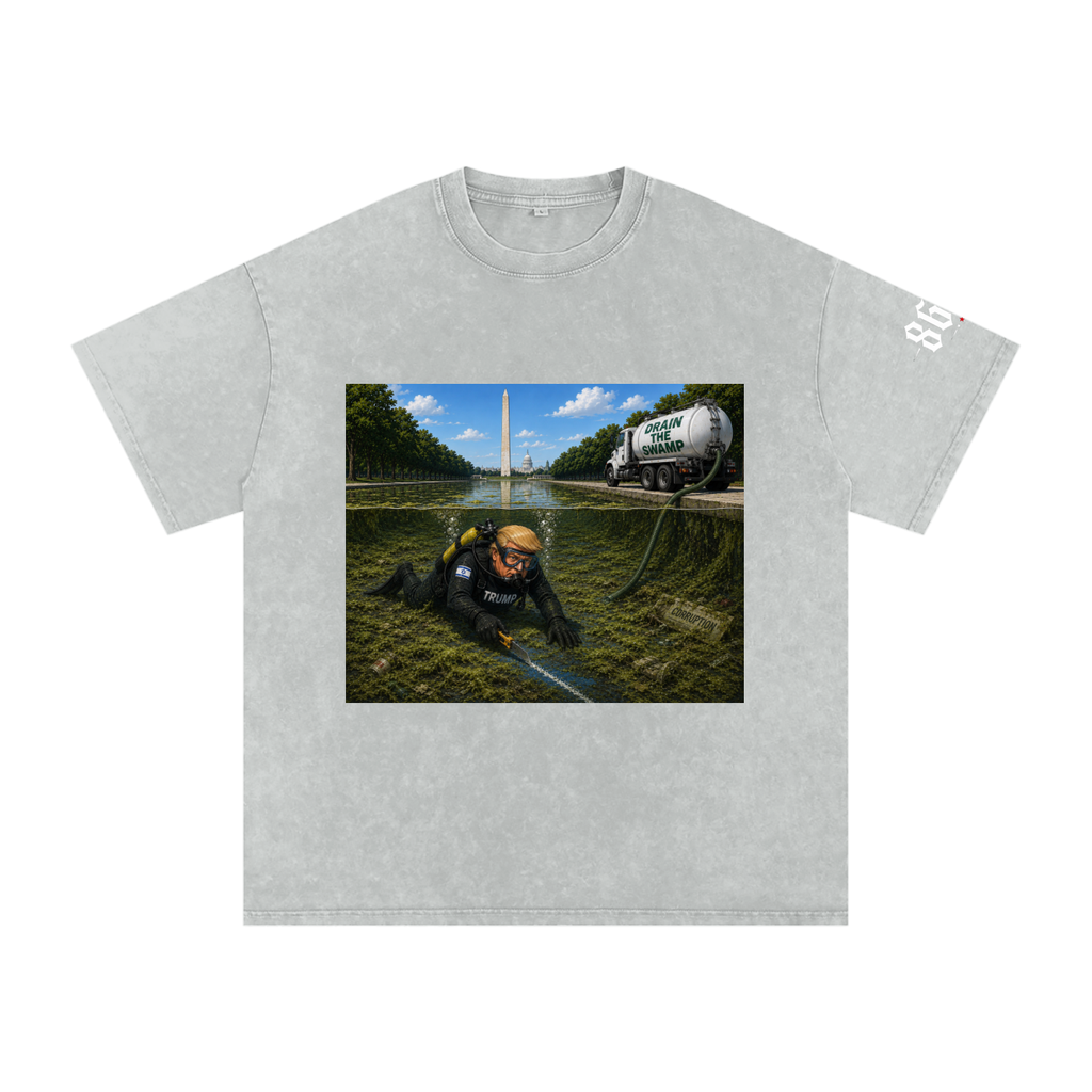 “Vandal” Snow Washed Oversized Cotton T-Shirt