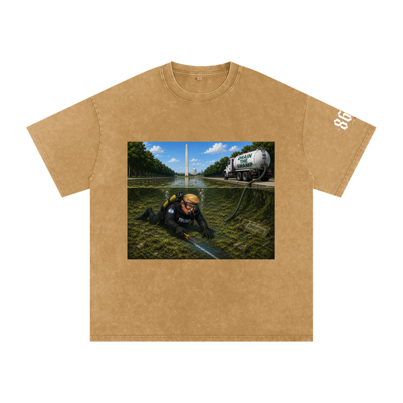 “Vandal” Snow Washed Oversized Cotton T-Shirt